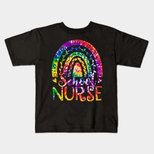 Rainbow Tie Dye School Nurse Back To School Nurse Week Kids T-Shirt